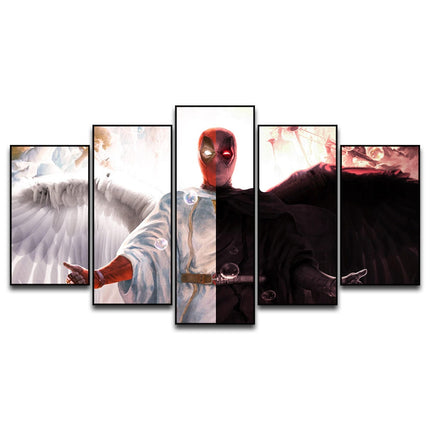 Deadpool's Anime Adventure: 5 Panels Canvas Poster 