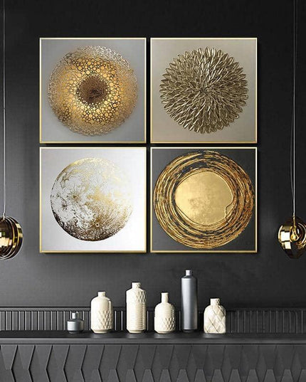 Elegant Gold Foil Art Print: Sophisticated Wall Decor for Modern Homes