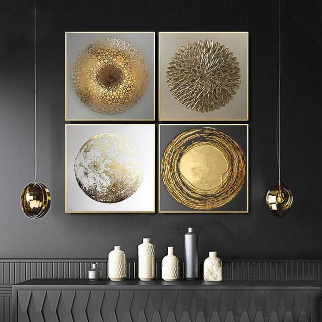Elegant Gold Foil Art Print: Sophisticated Wall Decor for Modern Homes