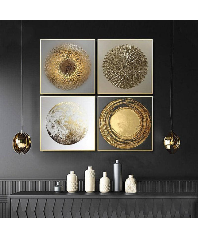 Elegant Gold Foil Art Print: Sophisticated Wall Decor for Modern Homes
