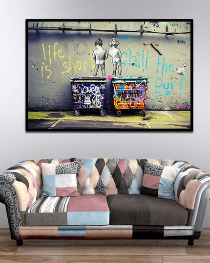 Embrace Urban Cool: Life Is Short Chill The Duck Out Graffiti Poster Wall Poster