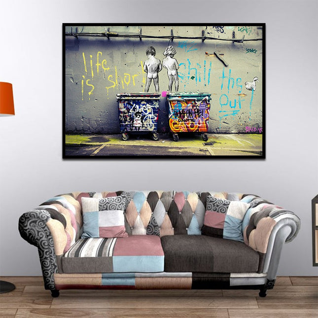 Embrace Urban Cool: Life Is Short Chill The Duck Out Graffiti Poster Wall Poster