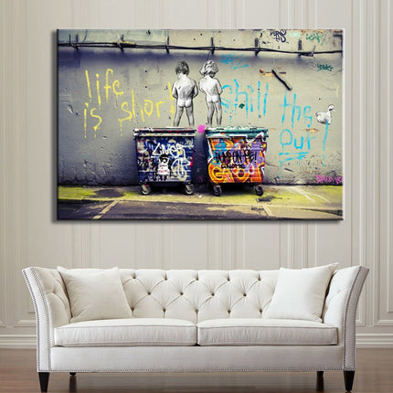 Embrace Urban Cool: Life Is Short Chill The Duck Out Graffiti Poster Wall Poster