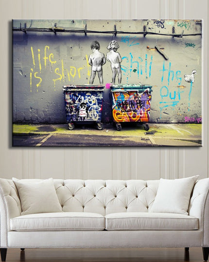 Embrace Urban Cool: Life Is Short Chill The Duck Out Graffiti Poster Wall Poster