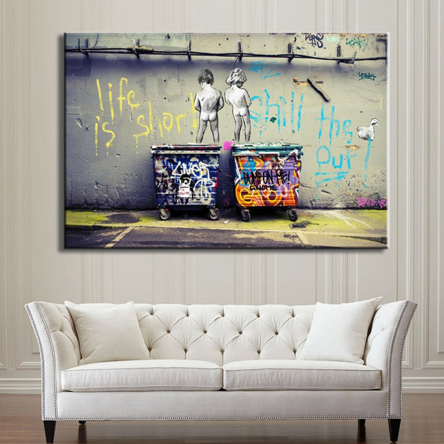 Embrace Urban Cool: Life Is Short Chill The Duck Out Graffiti Poster Wall Poster