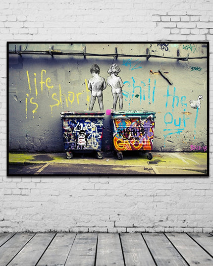 Embrace Urban Cool: Life Is Short Chill The Duck Out Graffiti Poster Wall Poster