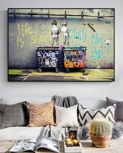 Embrace Urban Cool: Life Is Short Chill The Duck Out Graffiti Poster Wall Poster