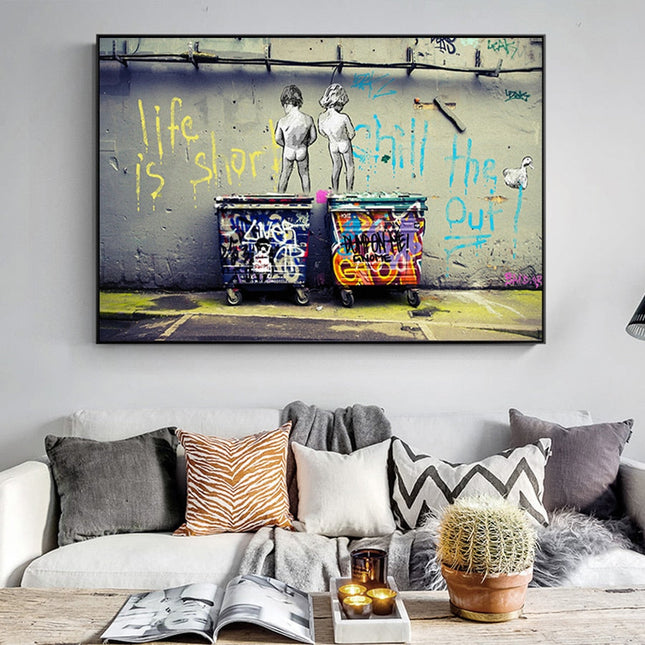 Embrace Urban Cool: Life Is Short Chill The Duck Out Graffiti Poster Wall Poster