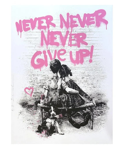 Encouraging Persistence: Banksy's Never Give Up Print Wall Poster