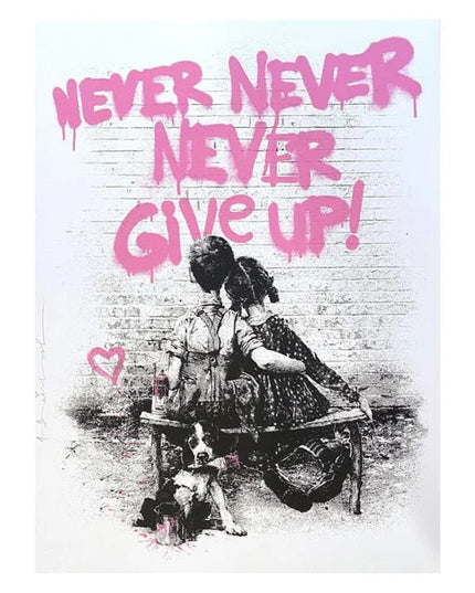 Encouraging Persistence: Banksy's Never Give Up Print Wall Poster