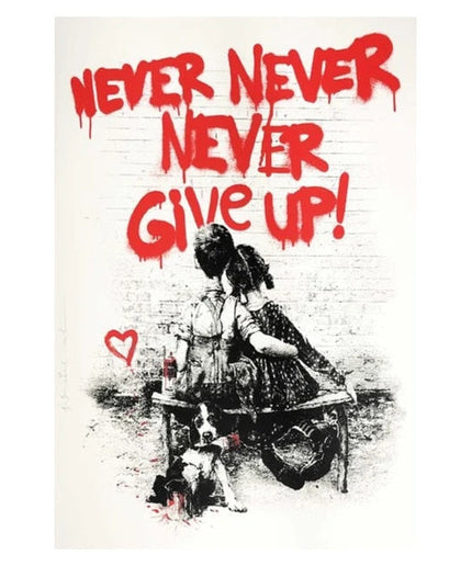 Encouraging Persistence: Banksy's Never Give Up Print Wall Poster