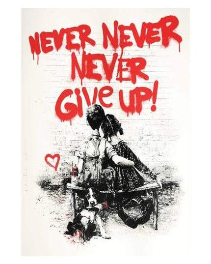Encouraging Persistence: Banksy's Never Give Up Print Wall Poster