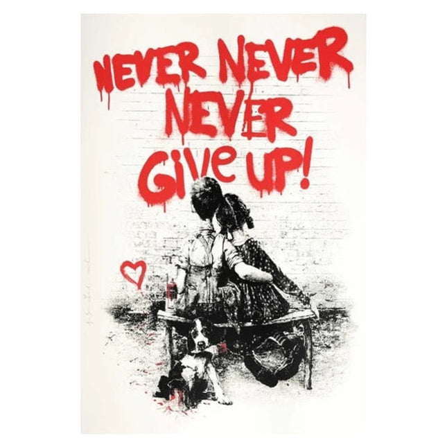 Encouraging Persistence: Banksy's Never Give Up Print Wall Poster