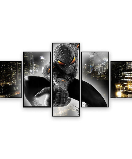 Epic Spider-Man Saga: Five-Pictures Combination Marvel Heroes Canvas Poster 