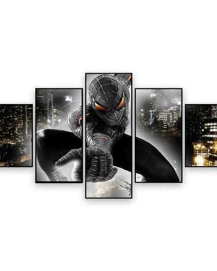 Epic Spider-Man Saga: Five-Pictures Combination Marvel Heroes Canvas Poster 