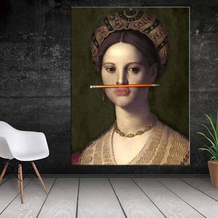 European Famous Female Wall Art - Playful & Whimsical Canvas Print