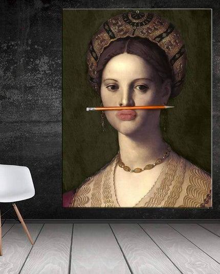European Famous Female Wall Art - Playful & Whimsical Canvas Print