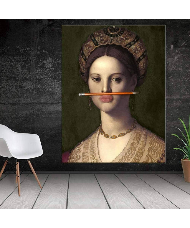 European Famous Female Wall Art - Playful & Whimsical Canvas Print