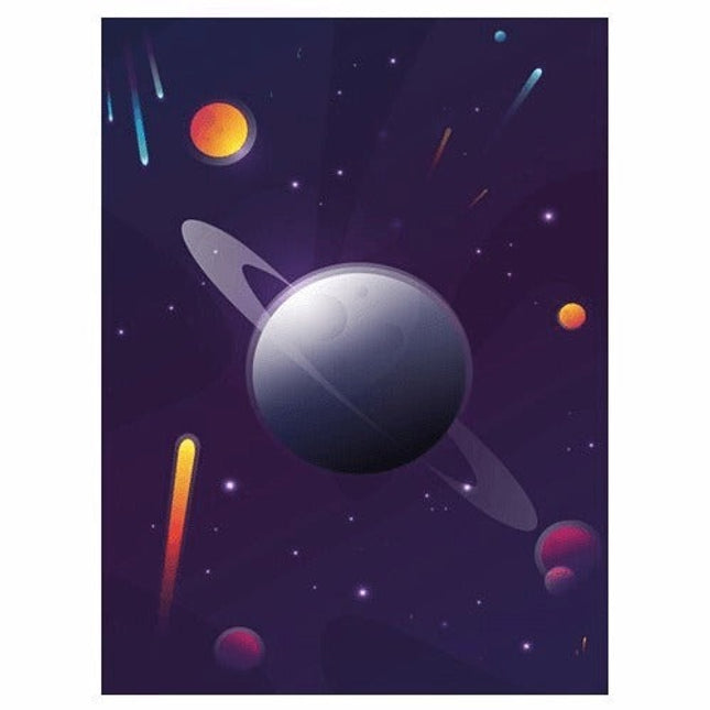 Explore the Universe with Cartoon Rocket Astronaut Art Poster