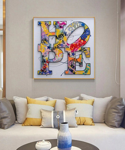 Expressive Positivity: Graffiti H O P E Canvas Poster Wall Poster