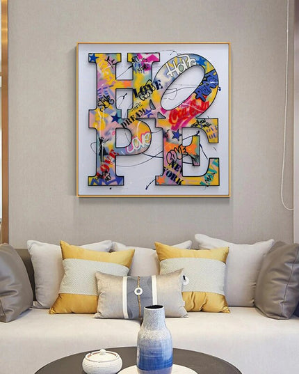 Expressive Positivity: Graffiti H O P E Canvas Poster Wall Poster