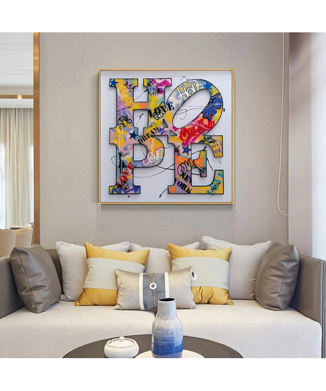 Expressive Positivity: Graffiti H O P E Canvas Poster Wall Poster
