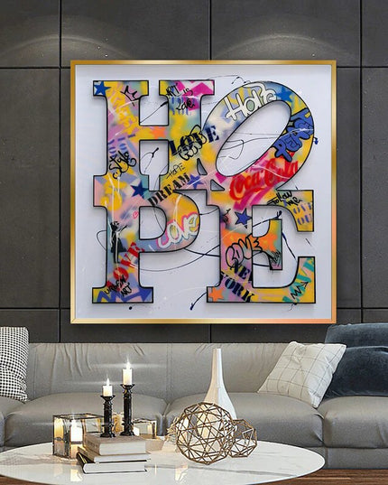 Expressive Positivity: Graffiti H O P E Canvas Poster Wall Poster