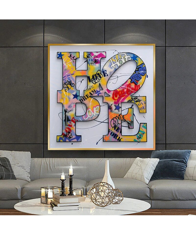 Expressive Positivity: Graffiti H O P E Canvas Poster Wall Poster