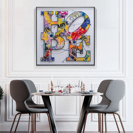Expressive Positivity: Graffiti H O P E Canvas Poster Wall Poster
