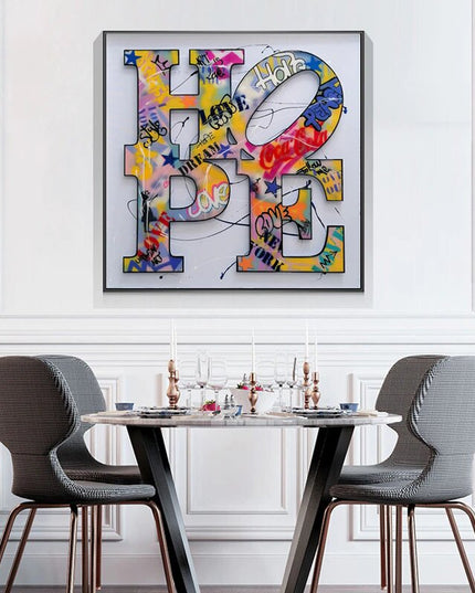 Expressive Positivity: Graffiti H O P E Canvas Poster Wall Poster