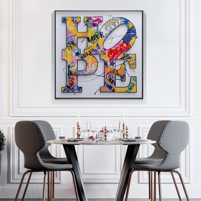 Expressive Positivity: Graffiti H O P E Canvas Poster Wall Poster