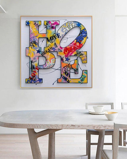 Expressive Positivity: Graffiti H O P E Canvas Poster Wall Poster