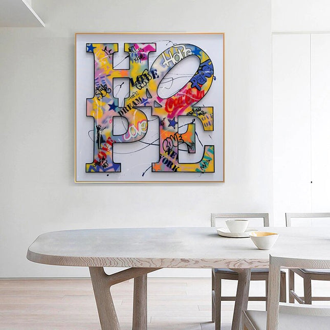 Expressive Positivity: Graffiti H O P E Canvas Poster Wall Poster