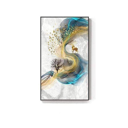 Fortune Golden Deer Poster - Limited Edition Canvas Artwork