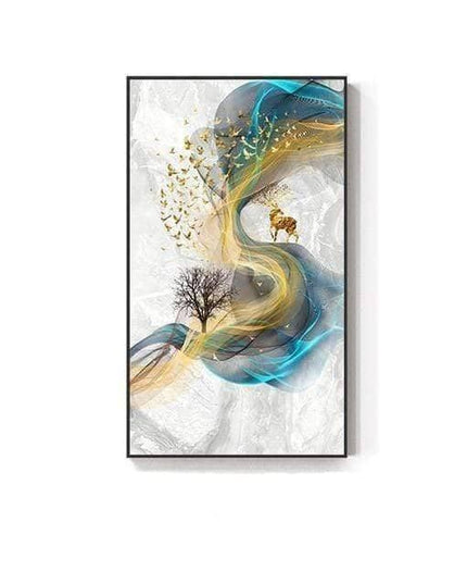 Fortune Golden Deer Poster - Limited Edition Canvas Artwork