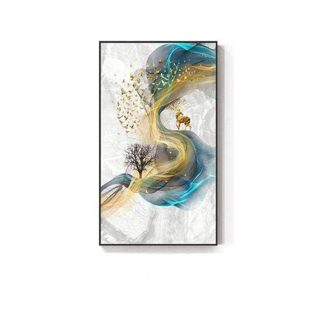 Fortune Golden Deer Poster - Limited Edition Canvas Artwork