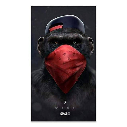 Funny Headphone Gorilla Canvas Poster