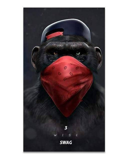 Funny Headphone Gorilla Canvas Poster
