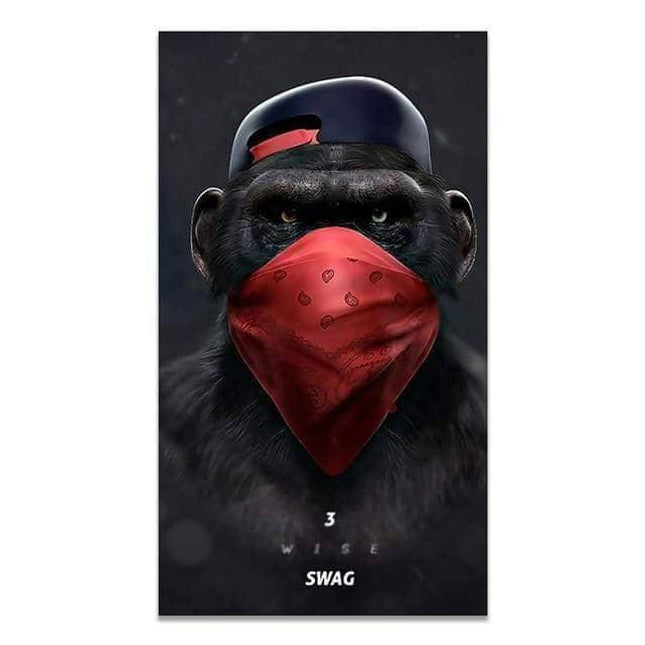 Funny Headphone Gorilla Canvas Poster
