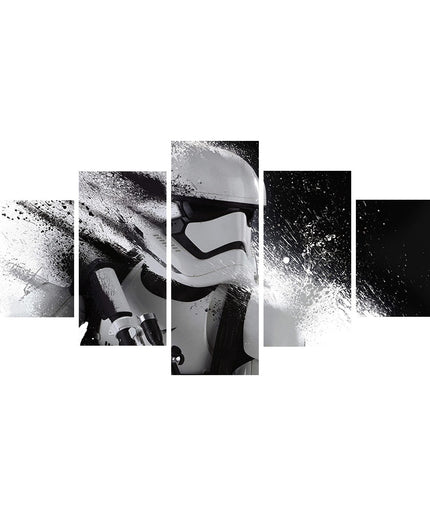 Galactic Clash: Star Wars Movie Stormtrooper & Jedi Knight Canvas Poster 