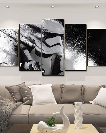 Galactic Clash: Star Wars Movie Stormtrooper & Jedi Knight Canvas Poster 