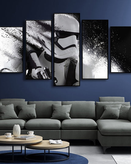 Galactic Clash: Star Wars Movie Stormtrooper & Jedi Knight Canvas Poster 