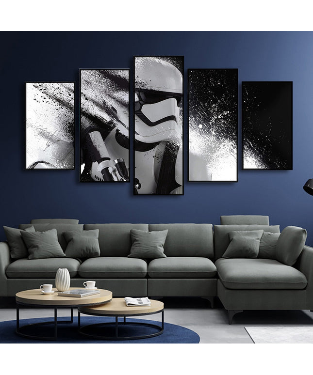 Galactic Clash: Star Wars Movie Stormtrooper & Jedi Knight Canvas Poster 