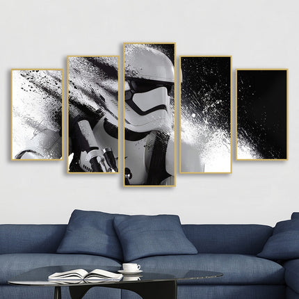 Galactic Clash: Star Wars Movie Stormtrooper & Jedi Knight Canvas Poster 