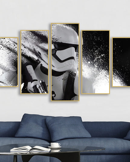 Galactic Clash: Star Wars Movie Stormtrooper & Jedi Knight Canvas Poster 
