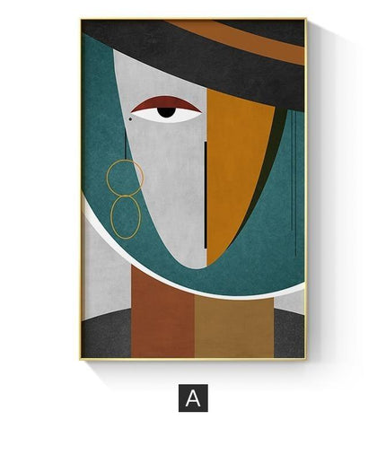 Geometric Funny Face Wall Art: Playful and Whimsical Canvas Print
