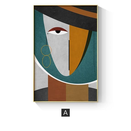 Geometric Funny Face Wall Art: Playful and Whimsical Canvas Print