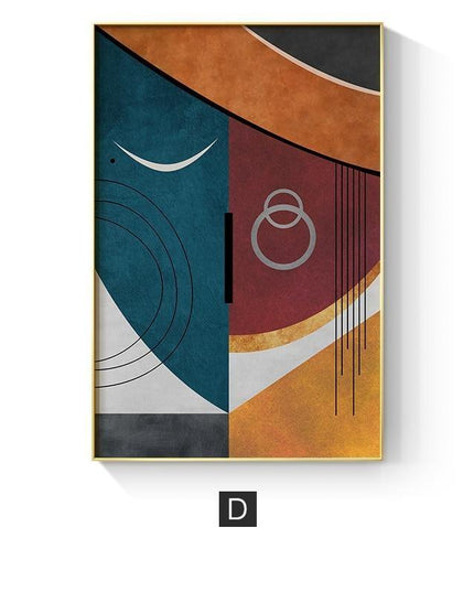 Geometric Funny Face Wall Art: Playful and Whimsical Canvas Print