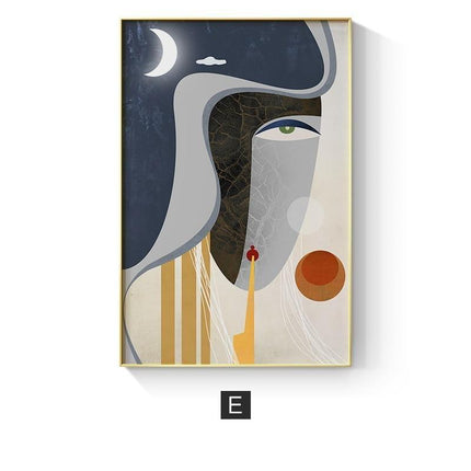 Geometric Funny Face Wall Art: Playful and Whimsical Canvas Print