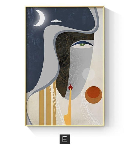 Geometric Funny Face Wall Art: Playful and Whimsical Canvas Print